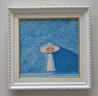 Devojcica i sunce - akril na platnu. Prelepo!