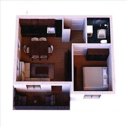 Dvosoban stan u izgradnji, 46,64m2, Novi Banovci