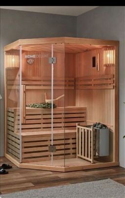 Finska ugaona sauna za dve do tri osobe
