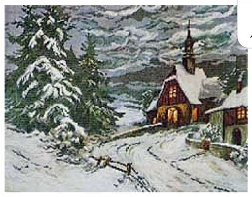 Komplet za Wiehler WALDKIRCHLEIN IM SCHNEE 63x47