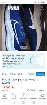 Nike air zoom pegasus 40 vel. 41 (26cm)