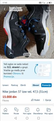Nike jordan 37 low vel. 47,5 (31cm)