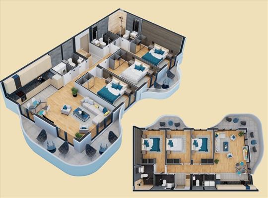 Prodaje se četvorosoban stan preko puta stadiona 