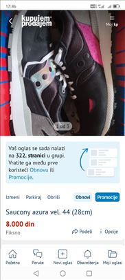 Saucony azura vel. 44 (28cm)