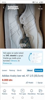 Adidas rivalry low vel. 47 1/3 (30,5cm)