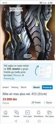 Nike air max plus vel. 47,5 (31cm)