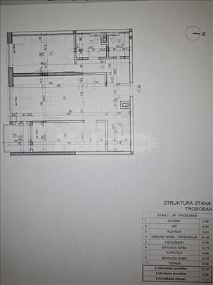 Stan 71,33 m2 Zemona nova