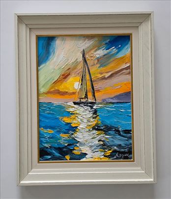 Ulje na platnu - Tisina pred noc, prelepa slika!