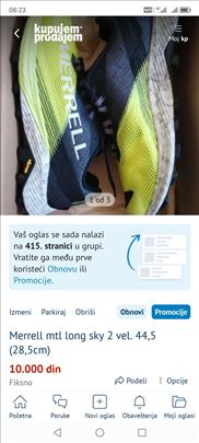 Merrell mtl long sky 2 vel. 44,5 (28,5cm)