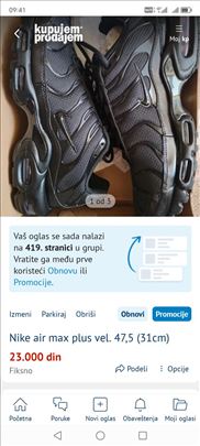 Nike air max plus vel. 47,5 (31cm)