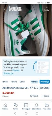 Adidas forum low vel. 47 1/3 (30,5cm)