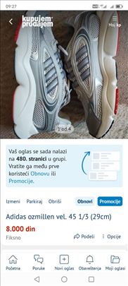Adidas ozmillen vel. 45 1/3 (29cm)