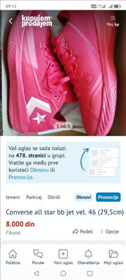 Converse all star bb jet vel. 46 (29,5cm)