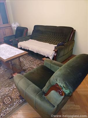 Trosed na razvlačenje dve fotelje tabure