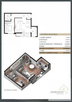 Na prodaju dvosoban stan na Vračaru, 49m2