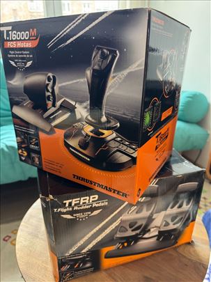 Thrustmaster set džojstik, palica za gas i pedale