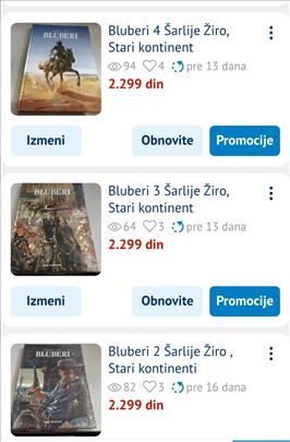 Bluberi 2 3 4 5 Šarlije Žiro, Stari kontinent