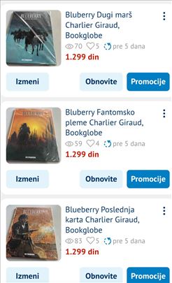 Bluberry Bookglobe na komad NOVO