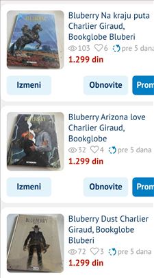 Blueberry Bookglobe na komad NOVO Bluberi