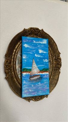 Jedrilica na moru slika na platnu