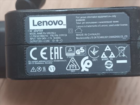 Lenovo AC adapter(punjač za laptop) 20V = 2.25A