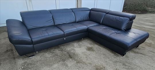 Luksuzna kožna ugaona garnitura top model kao nova