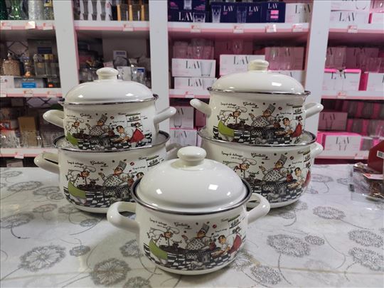 Set emajl serpi sa metalnim poklopcem Kuvar