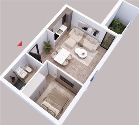 Jednoiposoban stan saPDV-om u moderno dizajniranoj