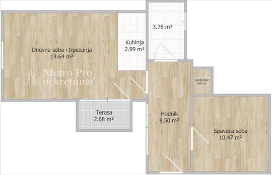 Stan 2s u Pop Lukinoj – centar, bez ulaganja