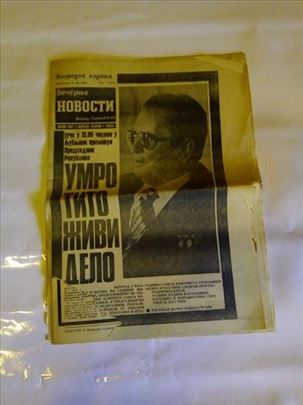 Večernje novosti od 5 maja 1980-Smrt Tita