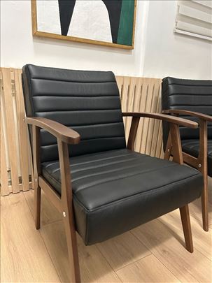 Retro kožne fotelje-kompletno restaurirane-nove