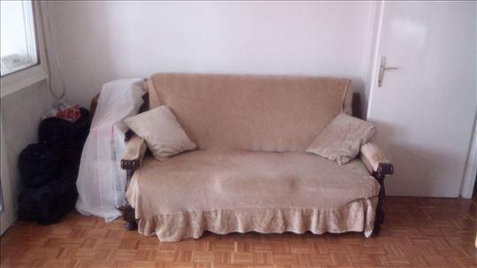 Komplet trosed+dvosed+fotelja+stolica puno drvo