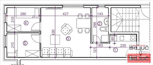 Adice, 40m2, Dvoiposoban, Izgradnja