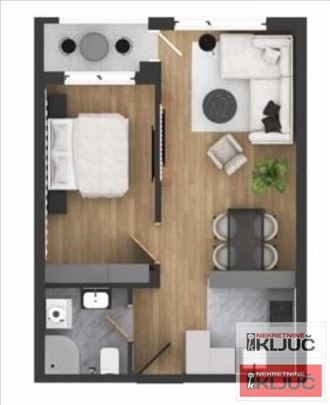 Adice, 44m2, Dvosoban sa pdv, Kredit