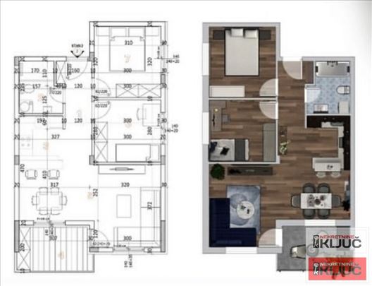 Adice, 59m2, Dvoiposoban sa pdv