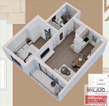 Blizina Lipov Gaja, 48m2, Dvosoban sa pdv