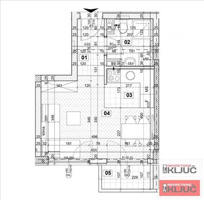Detelinara, 28m2, Garsonjera sa pdv