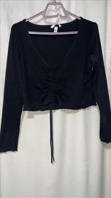 H&M crni top dugih rukava (L) 