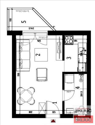 Klisa, 30m2, Jednosoban sa pdv