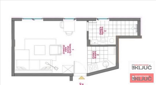 Kod Somborskog Bulevara, 29m2, Garsonjera sa pdv