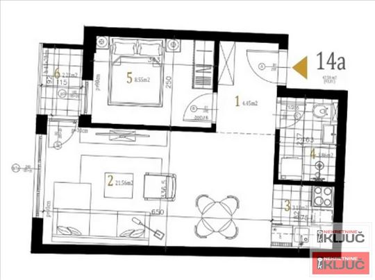 Petrovaradin, 43 m2, Dvosoban sa pdv