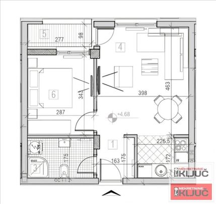 Podbara, 42m2, Dvosoban sa pdv