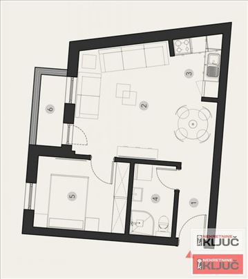 Podbara, 42m2, Dvosoban sa pdv