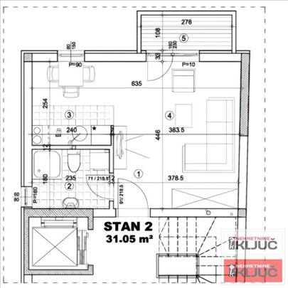 Socijalno, 31m2, Jednosoban sa pdv