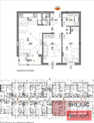 Somborski Bulevar, 59m2, Dvoiposoban sa pdv