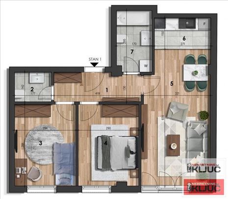 Somborski Bulevar, 59m2, Trosoban sa pdv