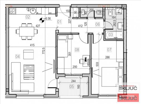 Sremska Kamenica, 74m2, Trosoban sa pdv, Izgradnja