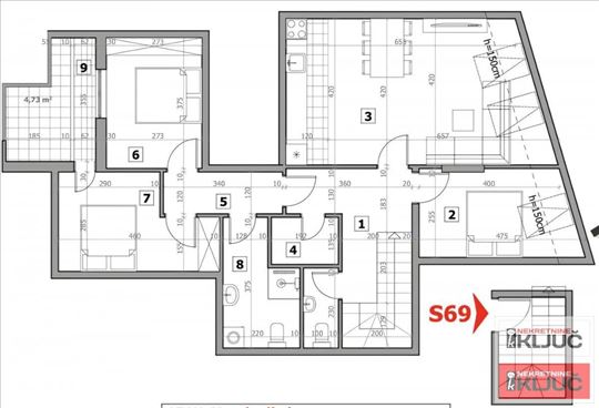 Sremska Kamenica, 93m2, Četvorosoban-Penthouse sa