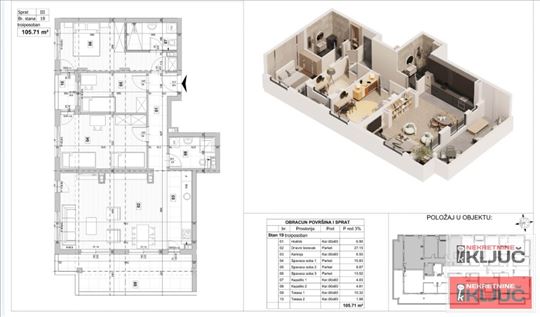 Telep, 106m2, Troiposoban sa pdv