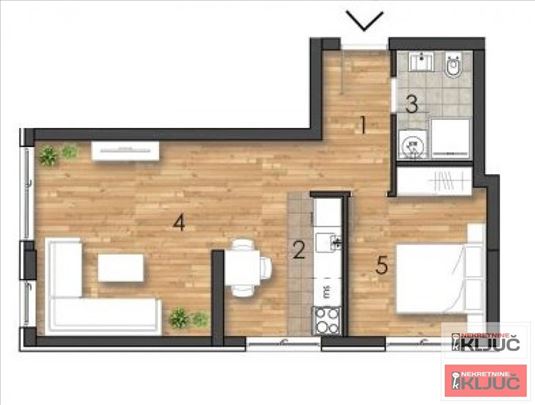Telep, 44m2, Dvosoban sa pdv, Renomiran investitor